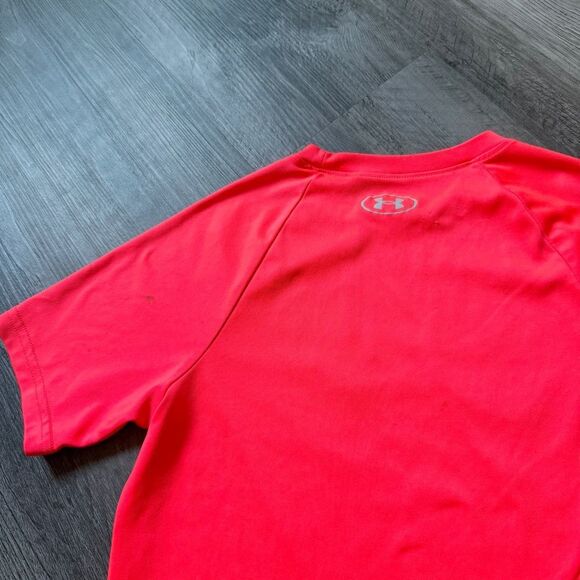 Under Armour Neon Orange Camo Shirt Youth Medium Loose Fit - Picture 8 of 9